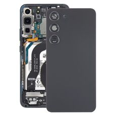 Per Samsung Galaxy S23 SM-S911B Coperchio posteriore batteria in vetro OEM con copriobiettivo fotocamera (nero)