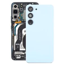 Per Samsung Galaxy S23 SM-S911B Coperchio posteriore batteria in vetro OEM con copriobiettivo fotocamera (blu)