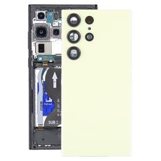 Cover posteriore in vetro per batteria Samsung Galaxy S23 Ultra SM-S918 con copriobiettivo fotocamera (giallo)