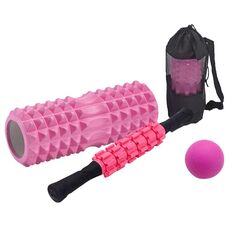 4 pz/set Crescent Hollow Foam Roller Set di colonne per yoga Set di massaggiatori per il rilassamento muscolare fitness (45 cm rosa)