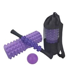 4 pz/set Crescent Hollow Foam Roller Set di colonne per yoga Set di massaggiatori per rilassamento muscolare fitness (45 cm viola)