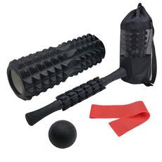 5 pz/set Crescent Hollow Foam Roller Set di colonne per yoga Set di massaggiatori per rilassamento muscolare fitness (33 cm nero)
