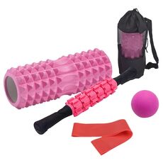 5 pz/set Crescent Hollow Foam Roller Set di colonne per yoga Set di massaggiatori per il rilassamento muscolare fitness (33 cm rosa)