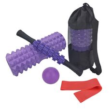 5 pz/set Crescent Hollow Foam Roller Set di colonne per yoga Set di massaggiatori per rilassamento muscolare fitness (45 cm viola)