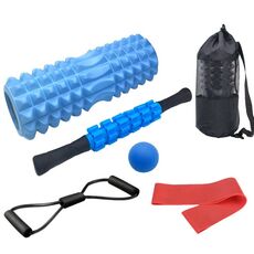 6 pz/set Crescent Hollow Foam Roller Set di colonne per yoga Set di massaggiatori per il rilassamento muscolare fitness (45 cm blu)