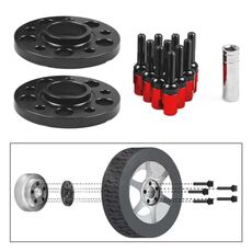 Per Mercedes-Benz Distanziale ruota centrale flangia mozzo ruota modificata da 20 mm per auto con viti M12x1,5 (rosso)