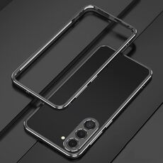 Per Samsung Galaxy S23 5G Aurora Series Lens Protector + custodia per telefono con struttura in metallo (argento nero)