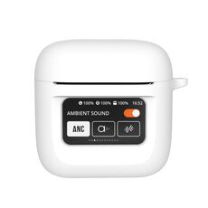 Custodia protettiva per auricolari wireless in silicone JBL Tour Pro 2 (bianca)