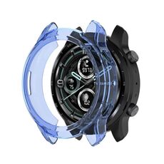 Per Ticwatch Pro 3 Ultra GPS TPU Colore Trasparente Guscio protettivo mezzo avvolto (Blu trasparente)