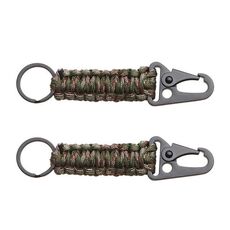 2pcs arrampicata all'aperto aquila becco fibbia ombrello corda intrecciata a mano chiave fibbia appesa (mimetico verde militare)