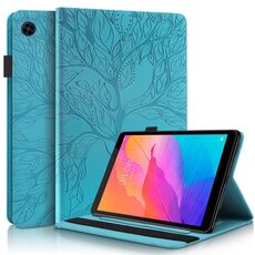 Custodia per tablet in pelle goffrata Life Tree per Huawei Matepad SE 10.4 2022 (blu lago)