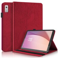 Per Lenovo Tab M9 Custodia per tablet in pelle goffrata con albero della vita (rosso)
