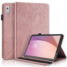 Per Lenovo Tab M9 Custodia per tablet in pelle goffrata con albero della vita (oro rosa)