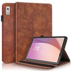 Per Lenovo Tab M9 Custodia per tablet in pelle goffrata con albero della vita (marrone)