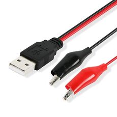 USB-A maschio a 2 x cavo di prolunga per connessione di alimentazione con clip a coccodrillo, lunghezza: 0,5 m