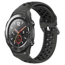 Per Huawei Watch 2 Cinturino in silicone sportivo traforato traspirante da 20 mm (nero)