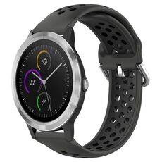 Per Garmin Vivoactive3 20mm Cinturino sportivo in silicone traspirante traforato (nero)