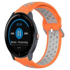 Per Garmin Vivoactive3 Music 20mm Cinturino sportivo in silicone traspirante traforato (arancione + grigio)