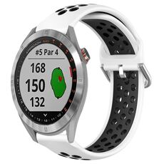 Per Garmin Approach S40 Cinturino sportivo in silicone traspirante traforato da 20 mm (bianco + nero)