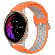 Per Garmin Venu 20mm cinturino in silicone sportivo traspirante traforato (arancione + grigio)