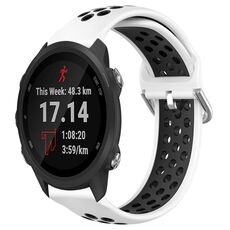 Per Garmin Forerunner 245 Cinturino sportivo in silicone traspirante traforato da 20 mm (bianco + nero)