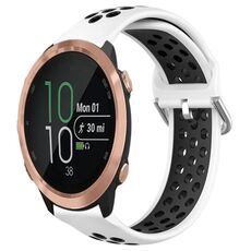 Per Garmin Forerunner 645 Cinturino sportivo in silicone traspirante traforato da 20 mm (bianco + nero)