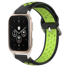 Per Garmin Forerunner Sq2 Music Cinturino sportivo in silicone traforato traspirante da 20 mm (nero + lime)