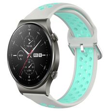 Per Huawei GT2 Pro 22mm Cinturino in silicone sportivo traspirante traforato (grigio + anatra d'acqua)