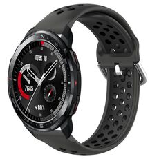 For Honor Watch GS Pro 22mm Cinturino in silicone sportivo traforato traspirante (nero)