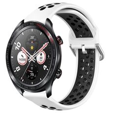 For Honor Watch Dream 22mm Cinturino in silicone sportivo traforato e traspirante (bianco + nero)