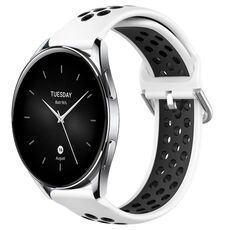 Per Xiaomi Watch S2 42mm 22mm Cinturino sportivo in silicone traspirante traforato (bianco + nero)