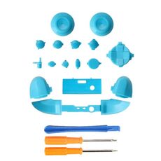 Per controller Xbox Series X Thumbstick LB RB Bumper Pulsanti di attivazione con accessori per cacciavite (azzurro)