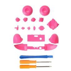 Per controller Xbox Series X Thumbstick LB RB Bumper Pulsanti di attivazione con accessori per cacciaviti (rosa rossa)
