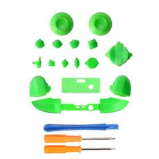 Per controller Xbox Series X Thumbstick LB RB Bumper Pulsanti di attivazione con accessori per cacciavite (verde)