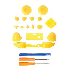 Per controller Xbox Series X Thumbstick LB RB Bumper Pulsanti di attivazione con accessori per cacciavite (giallo)