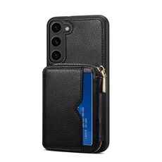Per Samsung Galaxy S22 5G Custodia per telefono con slot per schede con cerniera (nero)
