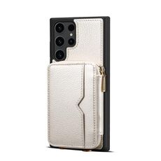 Per Samsung Galaxy S22 Ultra 5G Custodia per telefono con slot per schede con cerniera (bianca)