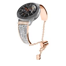 Per Garmin Venu 2 / Forerunner 265/255 Cinturino mentale con catena diamantata da 22 mm (oro rosa)