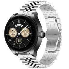 Per Huawei Watch Buds Five Bull Cinturino semicircolare in acciaio inossidabile + strumento di rimozione del cinturino (argento)