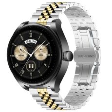 Per Huawei Watch Buds Five Bull Cinturino semicircolare in acciaio inossidabile + strumento di rimozione cinturino (argento + oro)