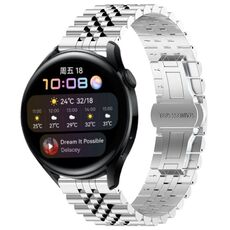Per Huawei Watch 3/3 Pro Five Bull Cinturino semitondo in acciaio inossidabile + strumento di rimozione cinturino (argento)