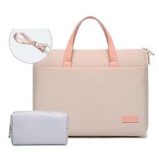 Per MacBook 15,6-16,1 pollici MAHOO 10188 Borsa per computer portatile ultrasottile Borsa per computer a mano, Colore: Kaki + Borsa di alimentazione PU grigia