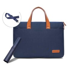Per MacBook 15,6-16,1 pollici MAHOO 10188 Borsa per computer portatile ultrasottile Borsa per computer a mano, colore: blu scuro + tappetino per mouse nero