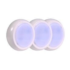 Ambience Pat Light Comodino Protezione degli occhi Luce notturna, Colore: Batteria a luce bianca (3 pezzi senza telecomando)