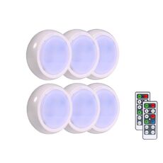 Ambience Pat Light Comodino Protezione degli occhi Luce notturna, Colore: Batteria a luce bianca (6 pezzi con 2 telecomandi)