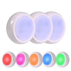 Ambience Pat Light Comodino Protezione per gli occhi Luce notturna, Colore: RGBW Luce a colori Batteria (3 pezzi senza telecomando)