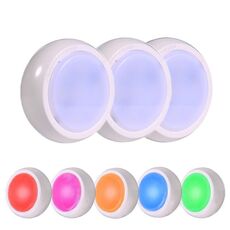 Ambience Pat Light Comodino Protezione per gli occhi Luce notturna, Colore: Ricarica della luce a colori RGBW (3 pezzi senza telecomando)