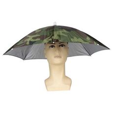 JJ11217 Fascia per capelli Ombrello da pesca Fascia per capelli 30CM Camouflage Argento Cappello in gomma Ombrello (Camouflage)