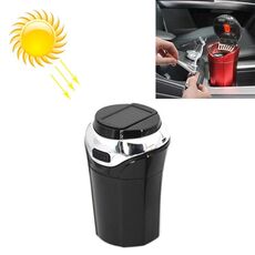 N12E Posacenere creativo per auto ad energia solare con luce e coperchio con accendisigari (nero)