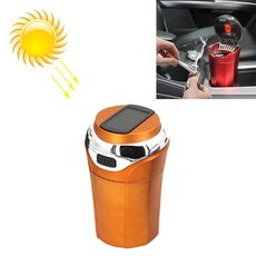 N12E Posacenere creativo per auto ad energia solare con luce e coperchio con accendisigari (oro)
